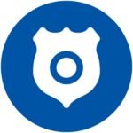 simple icon depicting a police badge 